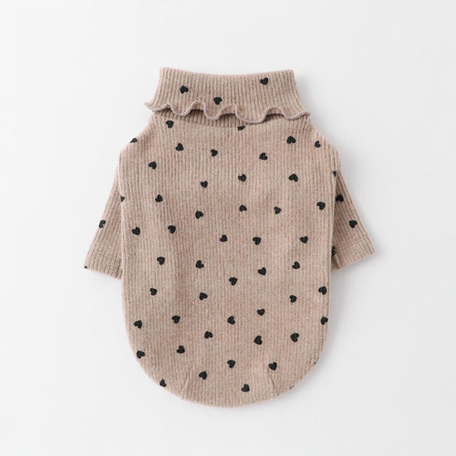 Heart Pattern Ribbed Mellow Tops