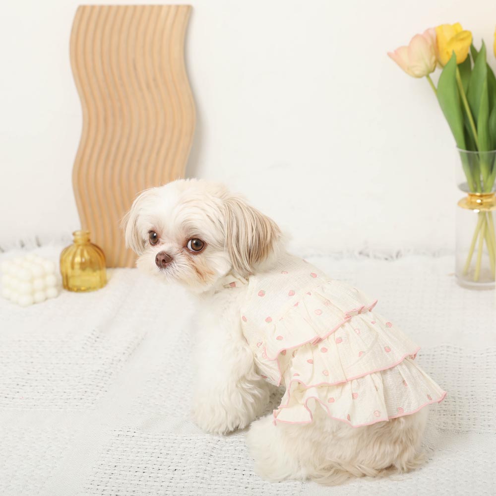 Cool Strawberry Pattern Tiered Cami Dress [Ice Pack Compatible]