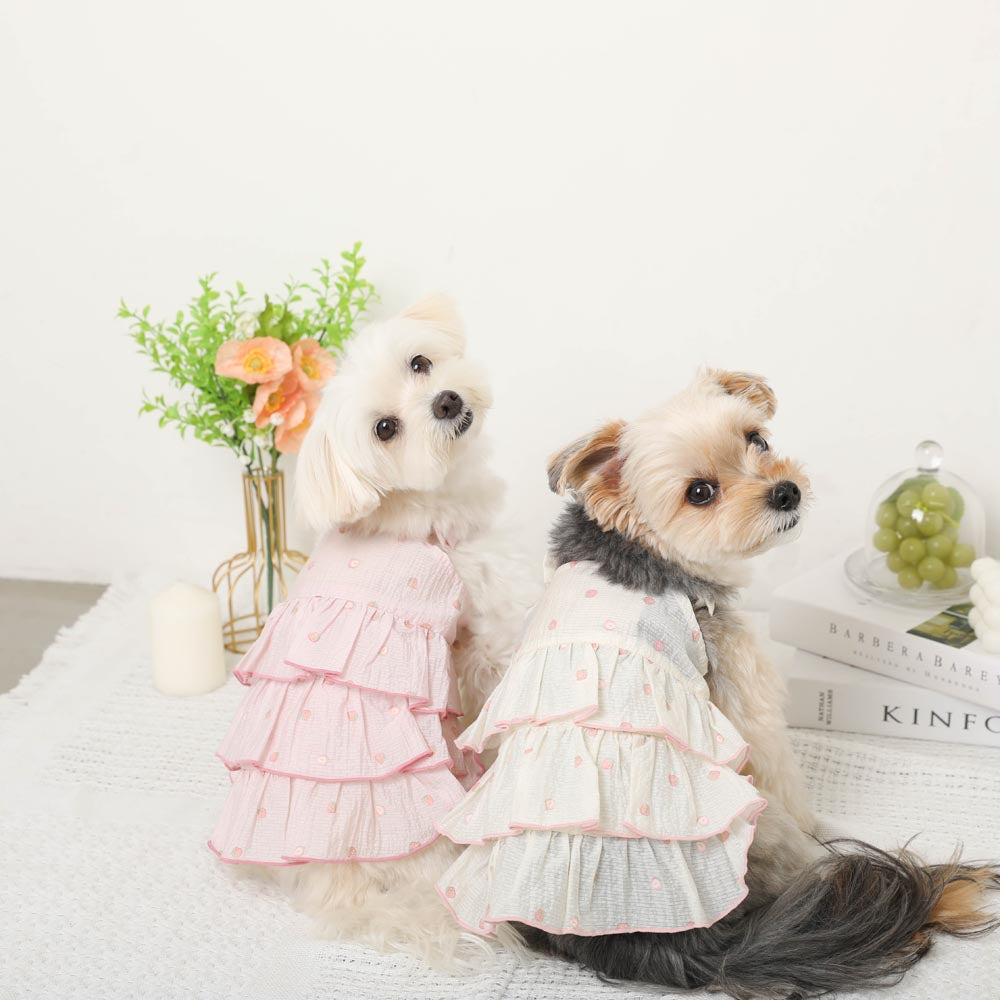 Cool Strawberry Pattern Tiered Cami Dress [Ice Pack Compatible]
