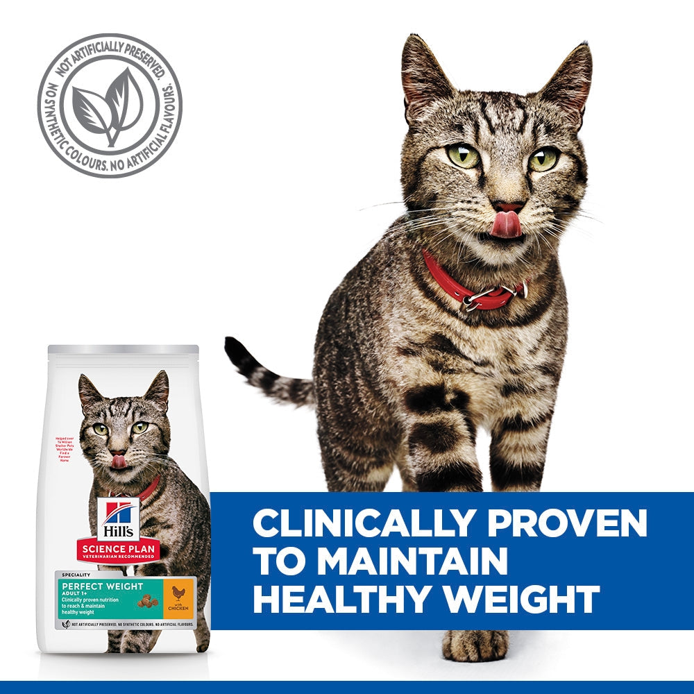 Hill's Science Plan Perfect Weight Adult 1+ Dry Cat Food - Chicken