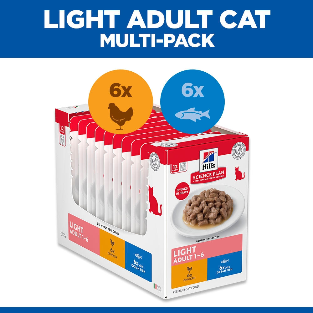 Hill's Science Plan Feline Adult Light Favorite Selection Pouches