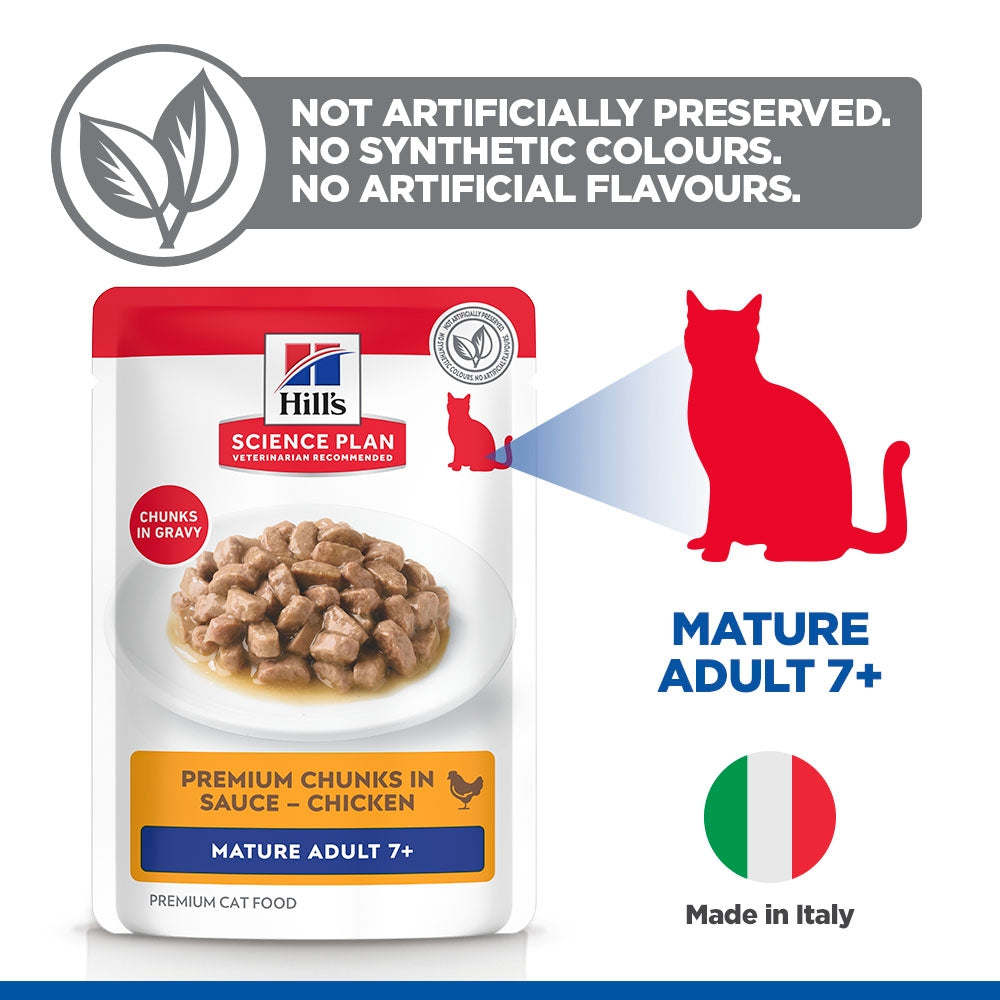 Hill's Science Plan Mature Adult 7+ Wet Cat Food Pouches - Favorite Selection