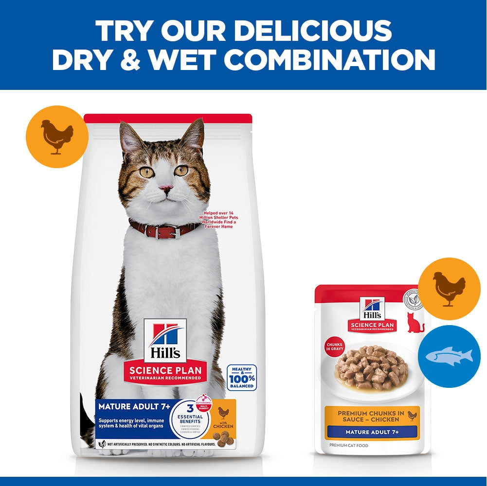 Hill's Science Plan Mature Adult 7+ Wet Cat Food Pouches - Favorite Selection