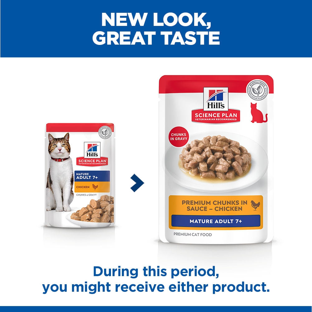 Hill's Science Plan Mature Adult 7+ Wet Cat Food Pouches - Favorite Selection