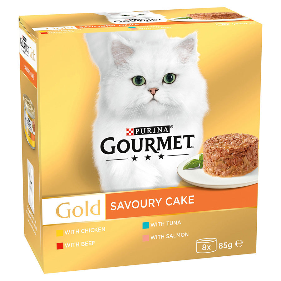 Gourmet Gold Savory Cake Meat and Fish Variety Wet Cat Food