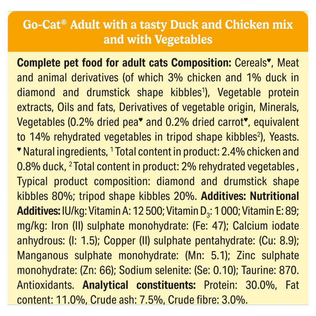 Go-Cat Adult Dry Cat Food - Chicken & Duck