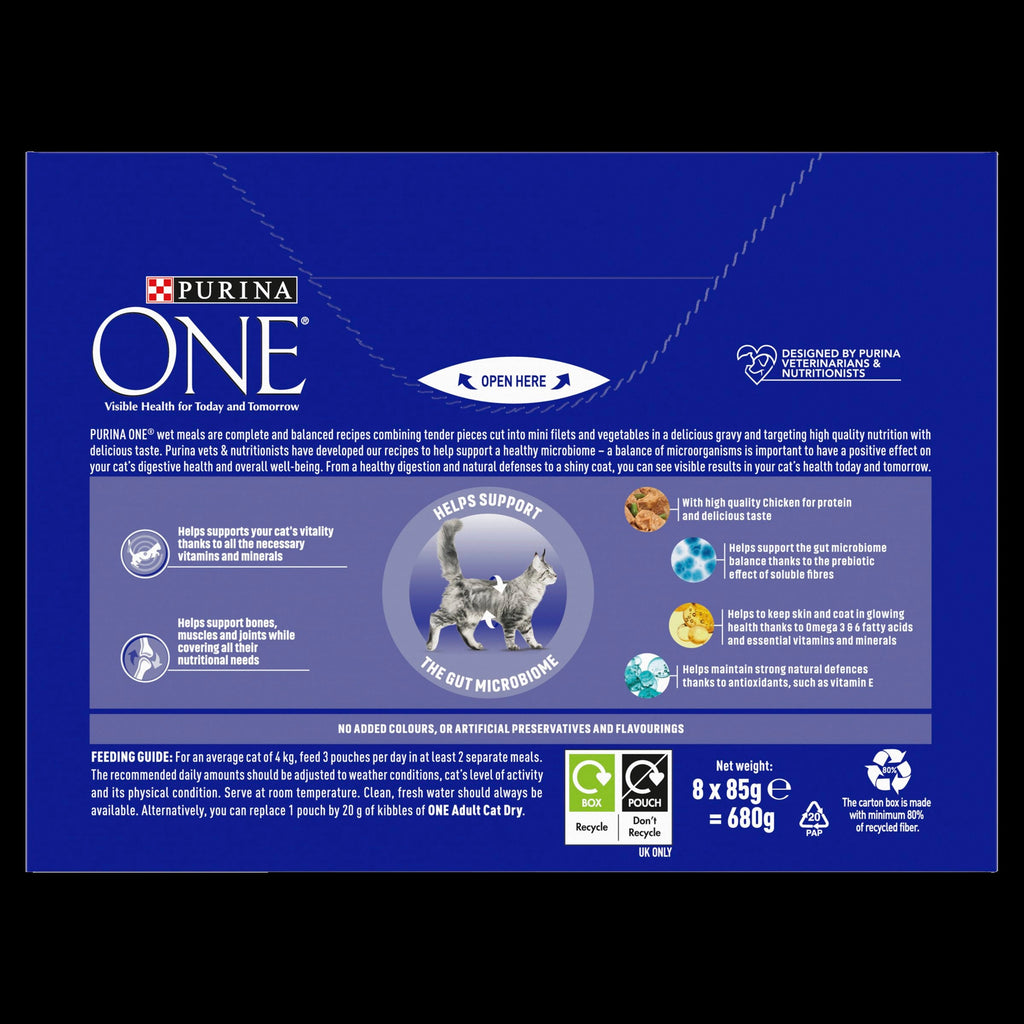 Purina ONE Adult Mini Fillets Wet Cat Food Chicken & Beef w Green Beans