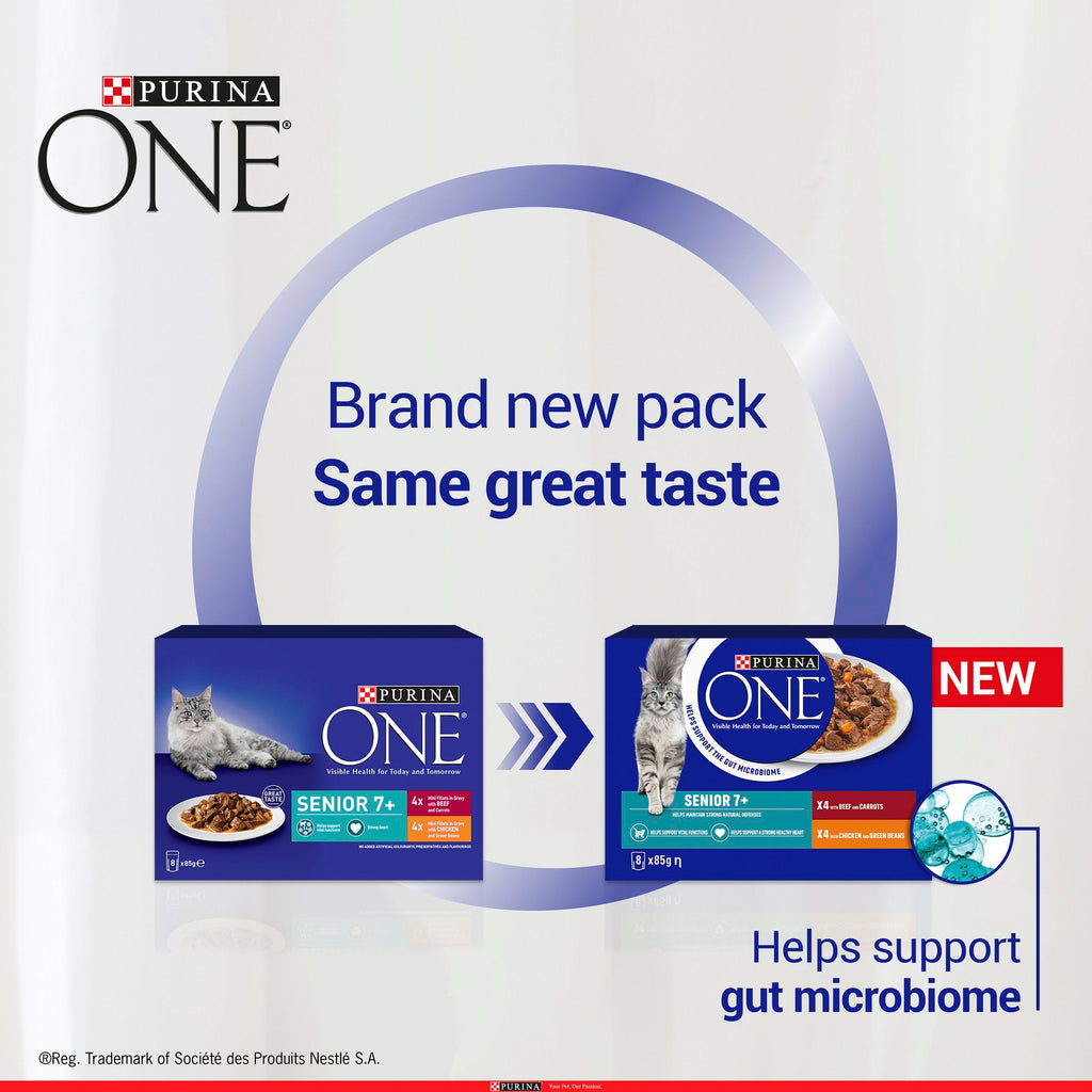 Purina ONE Senior 7+ Mini Fillets Wet Cat Food - Chicken & Beef