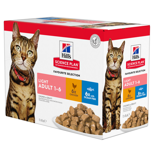 Hill's Science Plan Feline Adult Light Favorite Selection Pouches