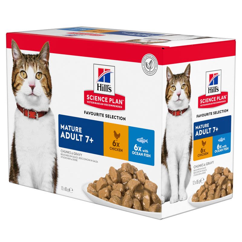 Hill's Science Plan Mature Adult 7+ Wet Cat Food Pouches - Favorite Selection