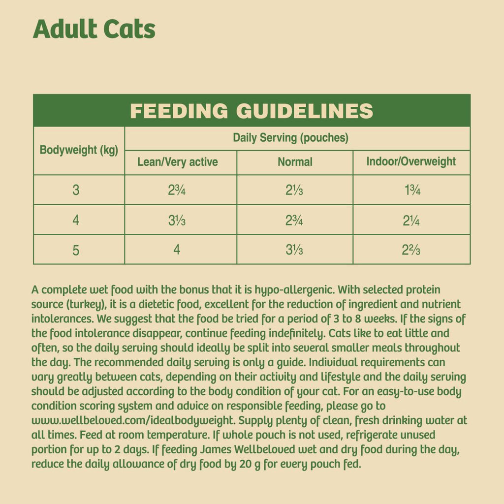 James Wellbeloved Grain Free Adult Cat Food Pouches Turkey in Gravy