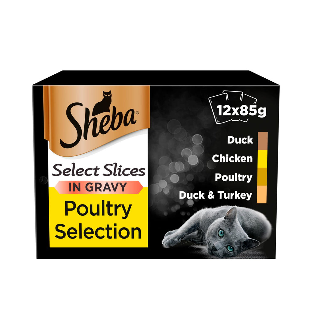 Sheba Select Slices Adult Cat Food Poultry Selection in Gravy
