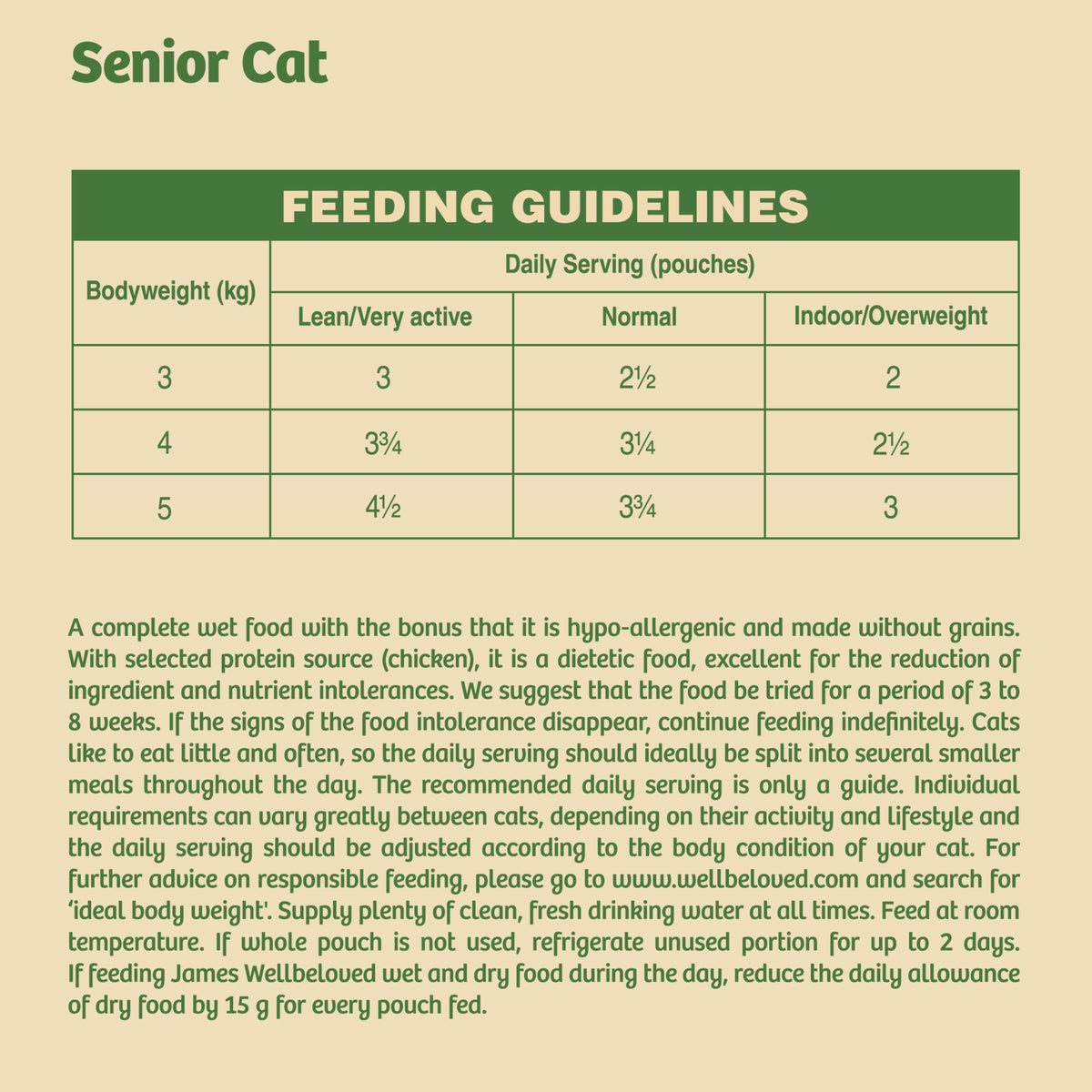 James Wellbeloved Grain Free Senior Cat Food Pouch Chicken in Jelly