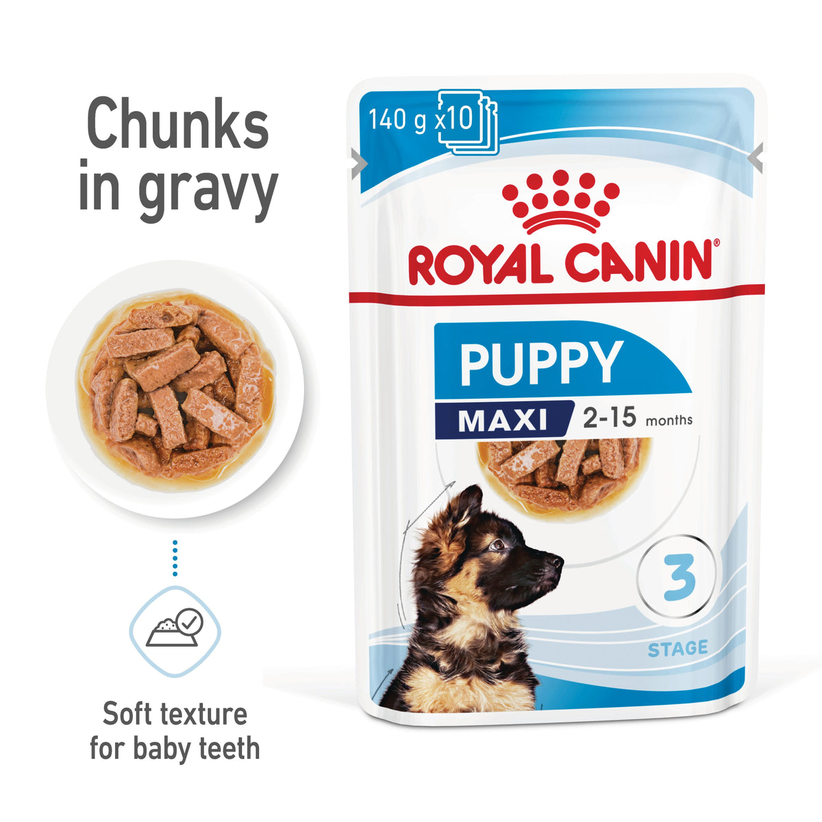 Royal Canin Maxi Puppy Wet Dog Food - Chunks in Gravy