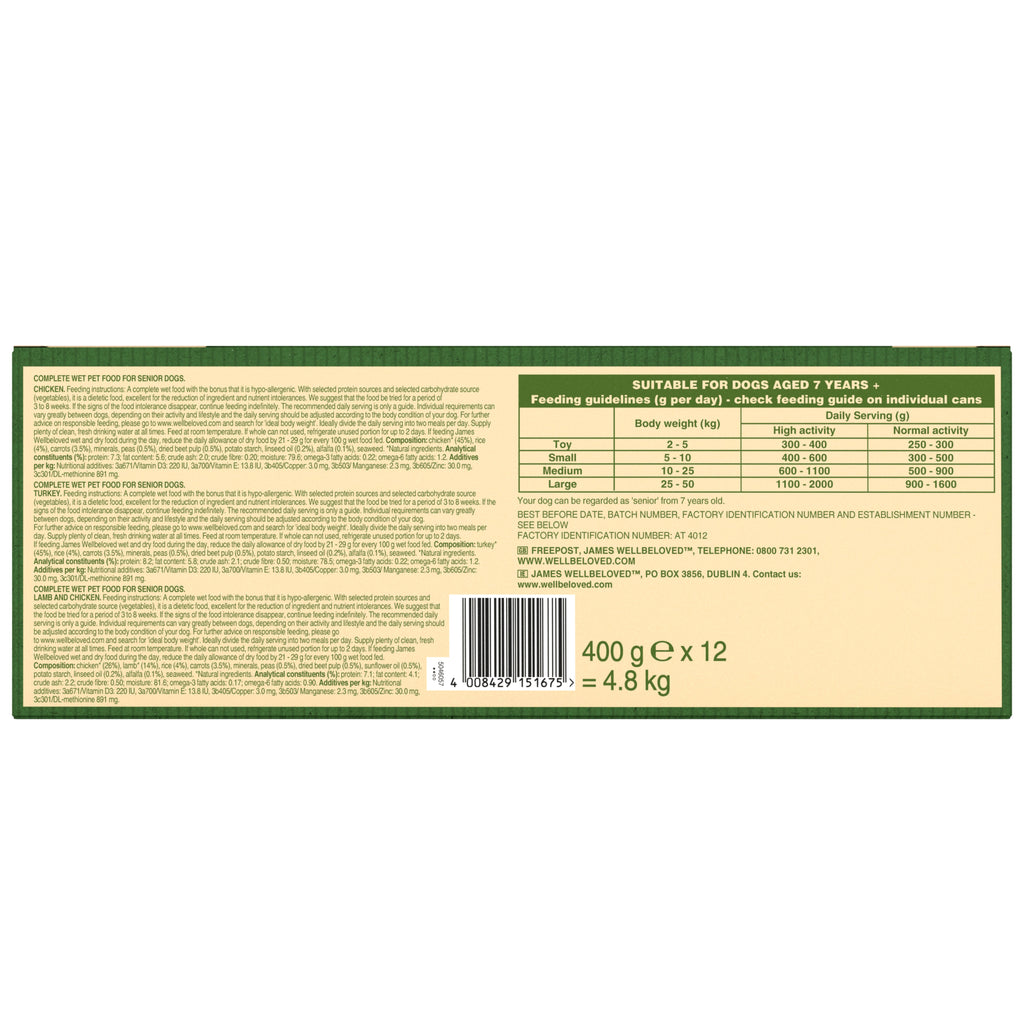 James Wellbeloved Senior Wet Dog Food Turkey, Lamb & Chicken