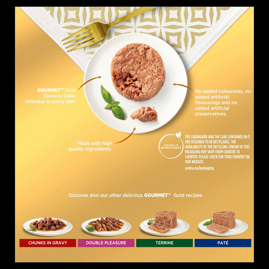 Gourmet Gold Savory Cake Meat and Fish Variety Wet Cat Food
