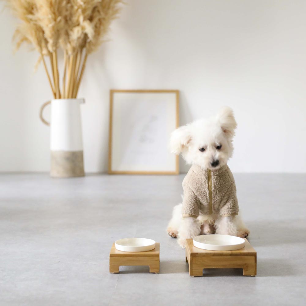 Bamboo Food Bowl Stand MEDIUM