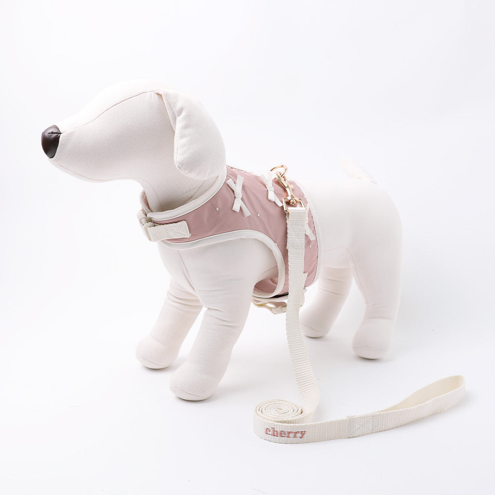 Dot Ribbon Motif Harness + Lead SET