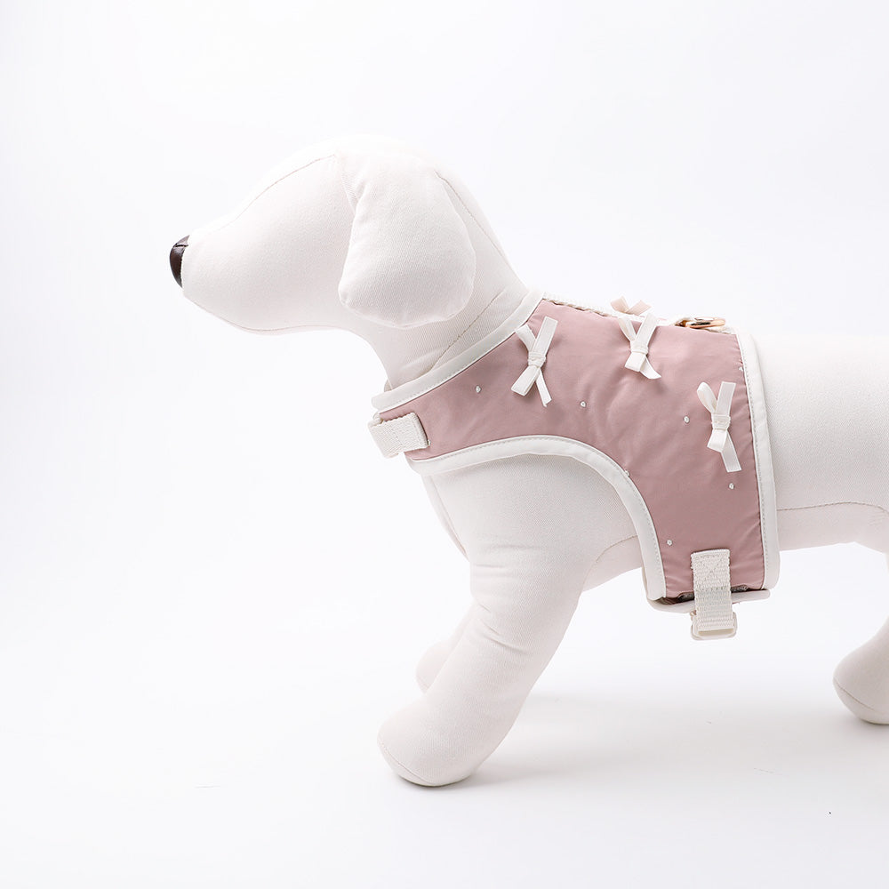 Dot Ribbon Motif Harness + Lead SET