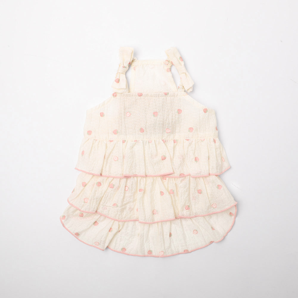 Cool Strawberry Pattern Tiered Cami Dress [Ice Pack Compatible]