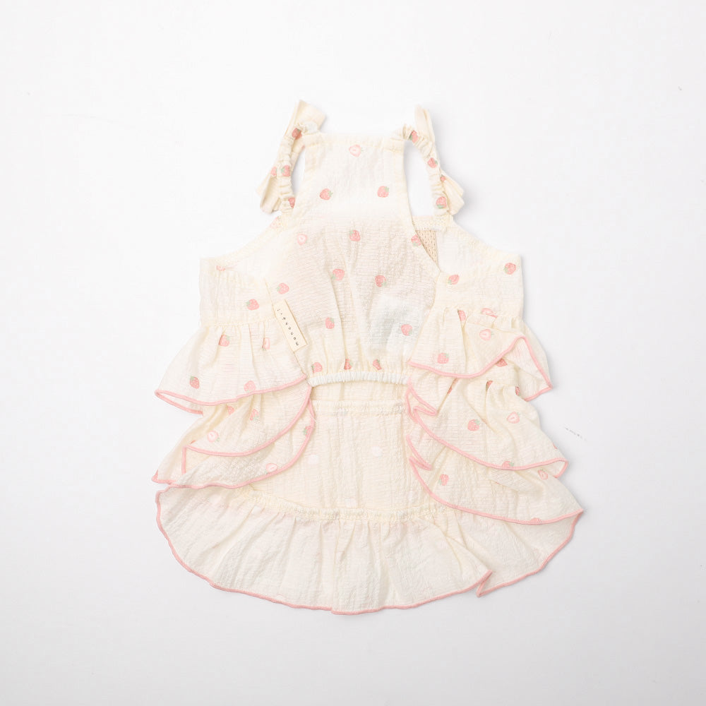 Cool Strawberry Pattern Tiered Cami Dress [Ice Pack Compatible]