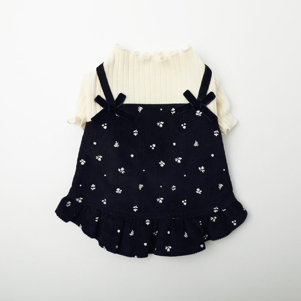 Corduroy Floral Docking Dress