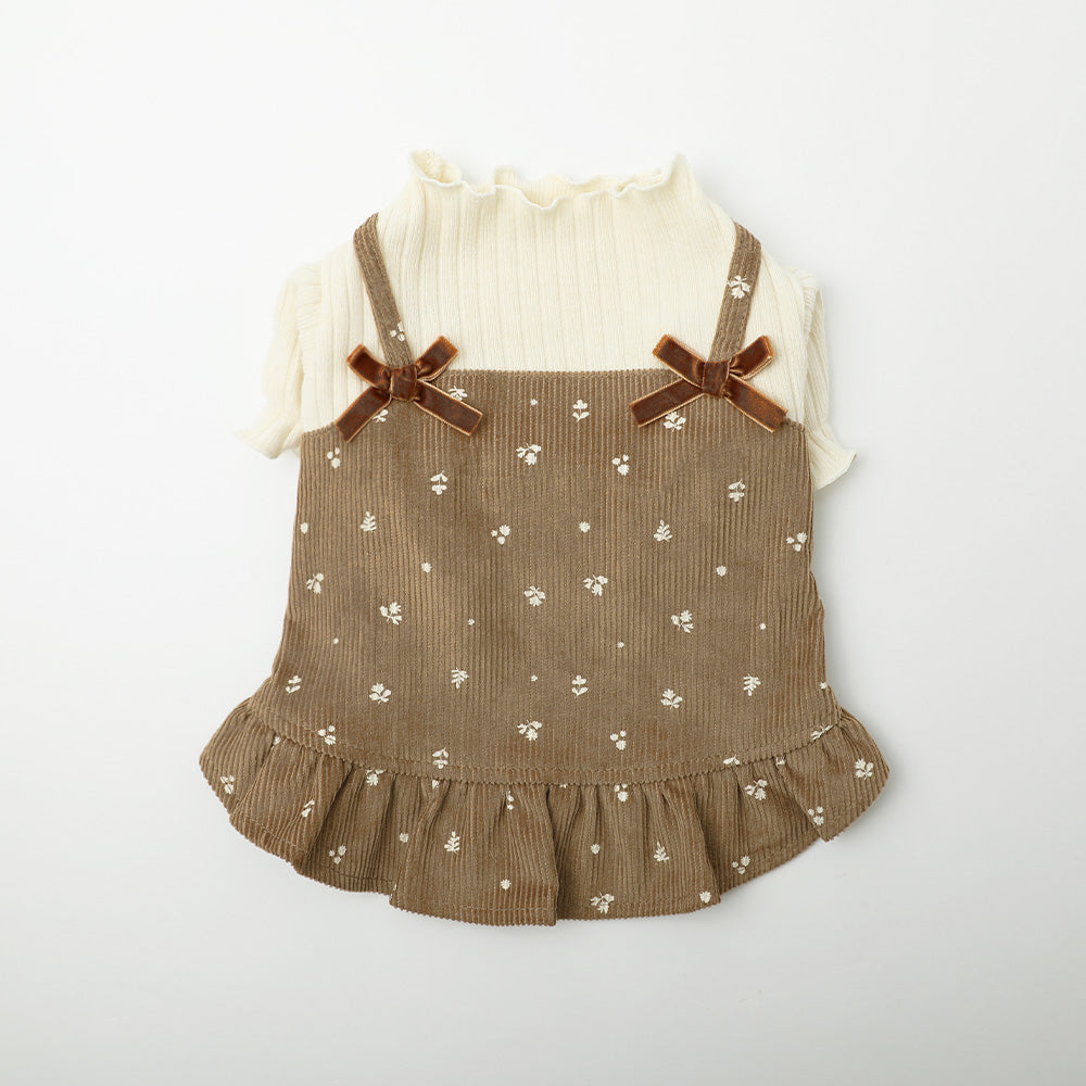 Corduroy Floral Docking Dress