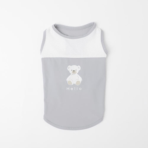 Cool Bicolor Mesh Bear Sleeveless Tops