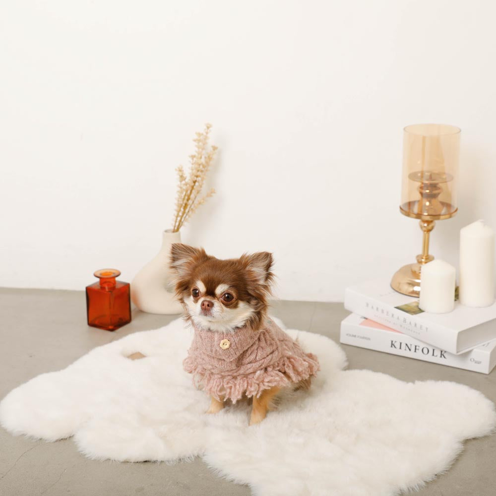 Flower Embroidery Cable Knit Poncho